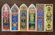Zakładki do książki Papierowe Witraże Okna Kwiaty Orientalne Kolorowe 30 sz