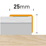 Listwa Schodowa Samoprzylepna 25x25 mm. Aluminium EFFECTOR A 40 BUK 90 cm.