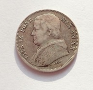 Watykan 20 Baiocchi 1865 R Państwo Kościelne Pius IX