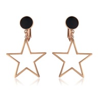 Złote Czarne Kolczyki Gwiazda Gwiazdka Pozłacane Pudełko na prezent sztyft