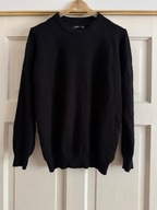 Sweter męski M Carry czarny we wzór jednolity bawełna z akrylem