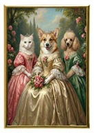 Królewski portret twoich 3 Psów Kotów Obraz 21x15 + RAMKA PREZENT Fotorama