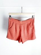 Koralowe spodenki z wysokim stanem New Yorker S luźny krój