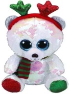 MASKOTKA MIŚ BOŻE MIŚ CEKINOWY ODWRACANE KOLORY 19CM