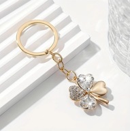 Brelok do kluczy na szczęście czterolistna koniczyna