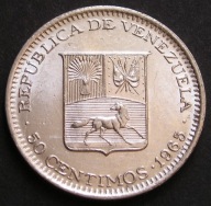 Wenezuela 50 centimos 1965 - Simon Bolivar
