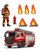 WYDRUK CUKROWY NA MASIE CUKROWEJ STRAŻ POŻARNA STRAŻAK + GRATIS TEKST IMIĘ