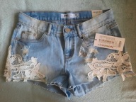 Spodenki krótkie dżinsowe z koronką New Yorker (S)