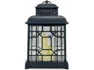 LAMPION ŚWIECZNIK OZDOBNY CZARNY LED + BATERIE GRATIS