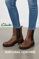 Clarks PTilham Chelsea Lea botki sztyblety skórzane brązowe rozm. 35,5