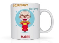 Kubek z imieniem dla emeryta pożegnanie praca na prezent