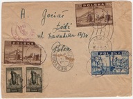 Fi377 2 szt, 384 2szt, 381 na kopercie listu do USA Cenzura 3109, gwar PZF.