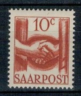 Niemcy Saara 1948 Znaczek 239 ** odbudowa ręce