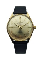 ZŁOCONY MĘSKI ZEGAREK ATLANTIC WORLDMASTER ORIGINAL LATA 70-TE - IDEAŁ