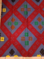 KOC NARZUTA DYWANIK WEŁNA HAFTOWANY SKANDYNAWSKI 120/108