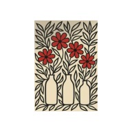 Plakat „Czerwone Kwiaty w Wazonach” – Botaniczna Grafika Retro