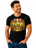 Koszulka Męska Tata Na Medal T-shirt Prezent Na Dzień Taty nadruk DTF XS