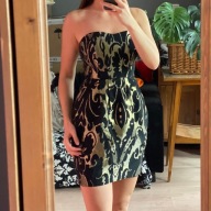 Sukienka czarna złota gorset H&M 34 XS