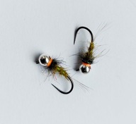 SZTUCZNA MUCHA NIMFA JIG #14 Jig Green fluo Orange