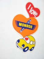 I love MONROE oryginalna naklejka z PRL