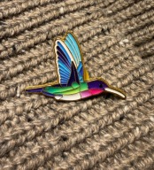 Piękny oryginalny Pin przypinka kolorowy Koliber