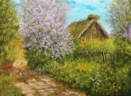 M.Szczepaniak Pejzaż "Wiosna na wsi" 60x40 cm obraz autorski