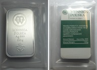 sztabka srebra Ag 100 g MENNICA POLSKA srebro 999
