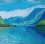 WOŚP - Malujemy dobro - obraz „Górski lazur”