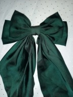 Piękna zielona kokarda spinka świąteczna duża
