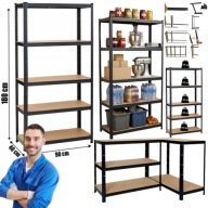REGAŁ METALOWY DO GARAŻU SZAFKA DO WARSZTATU PIWNICY 180x90x40 5 PÓŁEK 875