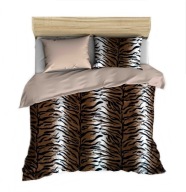 pościel z polaru 220x240 +2x50x60 +2x40x40 zamek P 308-1 Tygrys / beż