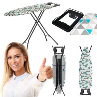 DESKA DO PRASOWANIA 120 × 38 CM Z PODSTAWKĄ NA ŻELAZKO, SOLIDNA, SKLADANA