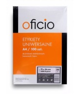 ETYKIETY UNIWERSALNE 70 x 36 mm A4 BIAŁY 100 ark. OFICIO
