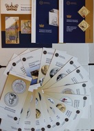 Foldery NBP cała emisja z 2025 roku monety + banknot 21 sztuk język polski