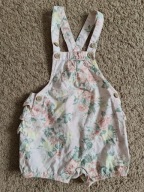 Newbie różowe ogrodniczki w róże z falbankami 86