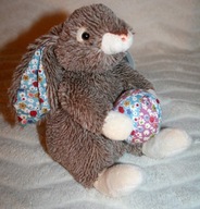 MASKOTKA PLUSZOWA KRÓLIK Z PIŁKĄ ZAJĄC PIĘKNE DETALE ZABAWKA PREZENT NOWA