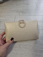 TOREBKA DAMSKA KOPERTÓWKA WIZYTOWA NA RAMIĘ torebka kopertówka złoty