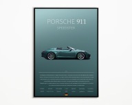 PLAKAT PORSCHE 911 991.2 SPEEDSTER IDEALNY NA PREZENT OBRAZ NA ŚCIANE A3