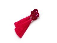 KOLCZYKI SUTASZ CHWOST fuksja różowe 100% handmade