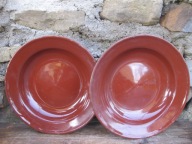 Okrągłe emaliowane miseczki 2 szt _STARA EMALIA PRL