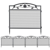 Barierka ogrodzeniowa UNHO czarna z łukiem 80x80 cm 5 paneli