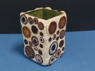 Świecznik szkło cement ceramika design