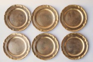 Podstawki pod kubek świeczki podgrzewacze mosiądz 6 szt zestaw