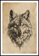 A2 PLAKAT RYSUNEK SZKIC VINTAGE RETRO WILK