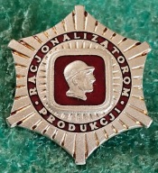 ODZNAKA RACJONALIZATOROM PRODUKCJI WERSJA SREBRNA PRL PROPAGANDA