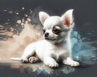 PANEL z nadrukiem na torbę, tkanina wodoodporna 45/45cm chihuahua