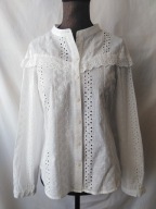 Bluzka biała, haftowana z długimi rękawami - XS/S