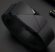 Pasek skórzany męski do spodni klamra automatyczna automat czarny