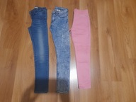 3 x Spodnie jeansy 140 8-9 lat F&F