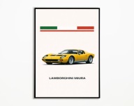 PLAKAT LAMBORGHINI MIURA KLASYCZNY SUPERCAR WŁOSKA IKONA PLAKAT A3 DO DRUKU